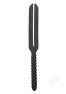 Nocturnal Collection Silicone Slap Paddle Black with split paddle design and ribbed handle for impact play.