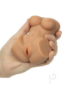 Cheap Thrills The Aerobics Instructor Stroker Pussy Caramel in hand, showcasing realistic design and soft texture.
