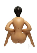 Fuck Dolls Spicy Sofia Inflatable Doll Caramel in a playful posing position, showcasing its lifelike features.