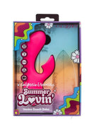 California Dreaming Venice Beach Babe Dual Vibrator Pink packaging featuring vibrant colors and design.