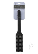Nocturnal Collection Silicone Spiked Paddle Black with textured surface for dual-ended impact play.