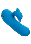 California Dreaming Frisco Fantasy Dual Vibrator Blue, a compact dual stimulator with thrusting and vibrating action.