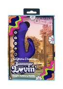 California Dreaming Haight Ashbury Hottie Vibrator Purple in colorful packaging with whimsical design.
