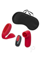 Pleasure Kits Lust Collection Bullet Vibrator Kit with red bullet vibe, panty teaser, and blackout eye mask.