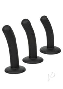 Onyxxx Silicone Curved Probe Set (3 Piece) Black sleek set of three slender probes for customizable exploration.