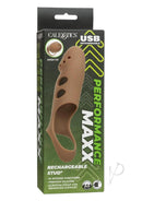 Performance Maxx 7.5 Inch Silicone Stud Dildo Caramel packaging featuring open tip and premium silicone design.