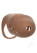Performance Maxx 7.5 Inch Silicone Stud Dildo Caramel product image showcasing its design and open tip feature.