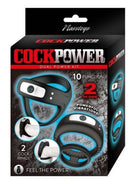 Nasstoys CockPower Dual Power Vibrating Cockring Kit Black product packaging with dual cock rings and features.