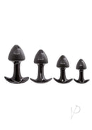 Nasstoys Walk Around Trainer Anal Plugs 4 Pack Black in varying graduated sizes for comfortable anal training.