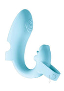 Desire Rechargeable Silicone Finger Massager Blue, ergonomic silicone massager with finger loops for targeted stimulation.