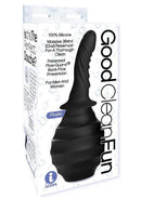 Good Clean Fun Phallic Silicone Anal Douche with 100% silicone design and 384ml reservoir for effective cleaning.