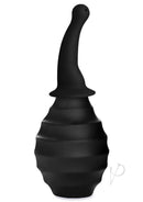Good Clean Fun Silicone Angled Douche Black in sleek black design ideal for gentle cleansing and preparation.