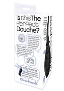Good Clean Fun Angled Silicone Anal Douche packaging showcasing features and benefits for intimate hygiene.