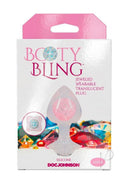 Booty Bling Jeweled Silicone Anal Plug Large Clear packaging featuring its translucent design and jewel accent.