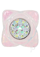 Booty Bling Jeweled Silicone Anal Plug Large Clear with shimmering crystal base and smooth translucent body.