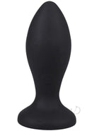 Booty Bling Jeweled Vibrating Silicone Plug 3 Inch Purple, sleek black silicone plug for added excitement.