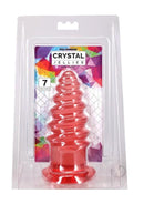 Doc Johnson Crystal Jellies Anal Twist 7 Inch Pink backdoor toy in packaging for anal pleasure exploration.