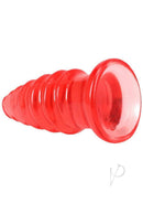 Doc Johnson Crystal Jellies Anal Twist 7 Inch Pink backdoor toy with twisting ridges for layered stimulation.