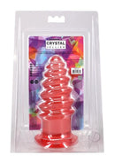Doc Johnson Crystal Jellies Anal Twist 7 Inch Pink packaged with colorful design and product details.