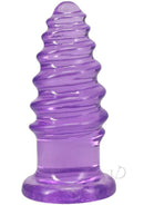 Crystal Jellies Anal Twist 6 Inch Purple, soft and flexible anal toy with twisting ridges for sensation.