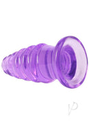 Crystal Jellies Anal Twist 6 Inch Purple backdoor toy with twisting ridges for enhanced sensation.