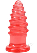 Crystal Jellies Anal Twist 6 Inch Pink backdoor toy with sculpted ridges for progressive stimulation.