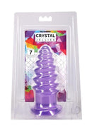 Crystal Jellies Anal Twist 7 Inch Purple soft probe in packaging for anal exploration.