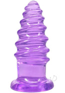 Crystal Jellies Anal Twist 7 Inch Purple soft, flexible probe with twisting ridges for stimulating exploration.