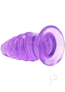 Crystal Jellies Anal Twist 7 Inch Purple – a flexible probe with twisting ridges for backdoor exploration.