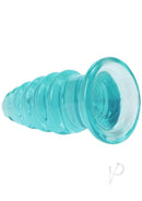 Crystal Jellies Anal Twist 7 Inch Anal Plug Teal, soft and flexible anal toy with twisting ridges for layered sensations.