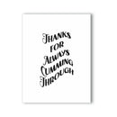 Thanks For Always Cumming Through Naughty Kard with playful typography on a white background.