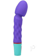 Mood Intense G Rechargeable Silicone G-Spot Wand Purple/Teal side view showcasing its sleek design and soft silicone texture.