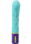 Mood Intense Arc Silicone G-Spot Vibrator Teal/Purple showcasing its smooth, curved shaft and easy-to-use controls.