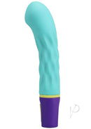 Mood Intense Arc Silicone G-Spot Vibrator Teal/Purple showcasing its gently curved, soft silicone design.