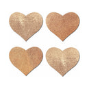 Pastease Petites Liquid Hearts Pasties Rose Gold 2-pack featuring heart-shaped nipple covers in a glimmering design.