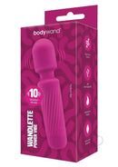 Bodywand Wandlette Power Vibe Mini Wand Massager Pink packaging featuring 10 vibration modes and splash-proof design.