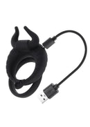 Zero Tolerance Raging Bull Vibrating Cock Ring Black with USB charging cable
