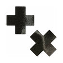 Pastease Everyday Reusable Crosses Pasties Black, discreet and comfortable nipple coverage in a stylish cross design.