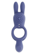Zero Tolerance Naughty Bunny Silicone Rechargeable Purple dual-motor vibrating cock ring for couples.