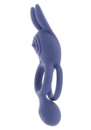 Zero Tolerance Naughty Bunny Silicone Rechargeable Purple dual-motor vibrating cock ring for pleasure.