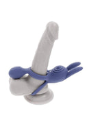 Zero Tolerance Naughty Bunny Silicone Rechargeable Purple dual-motor vibrating cock ring for shared pleasure.