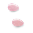 Le Wand Crystal Yoni Eggs Rose Quartz, set of two polished rose quartz yoni eggs for pelvic floor training.