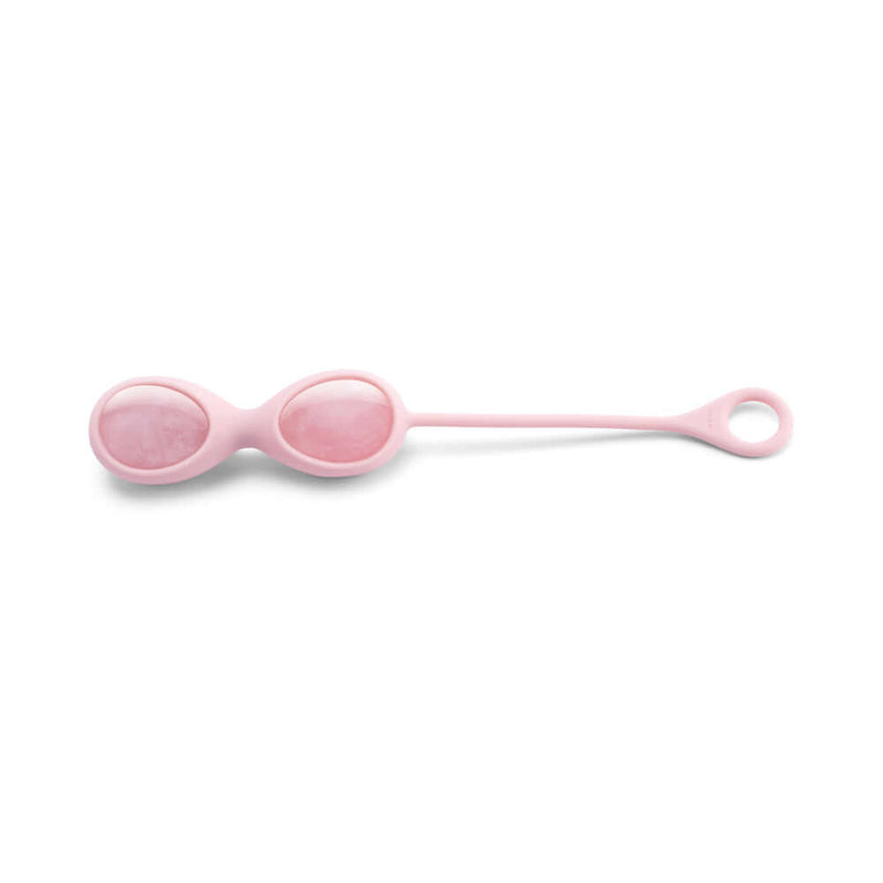 Le Wand Crystal Yoni Eggs Rose Quartz pelvic floor training set for strengthening vaginal muscles.