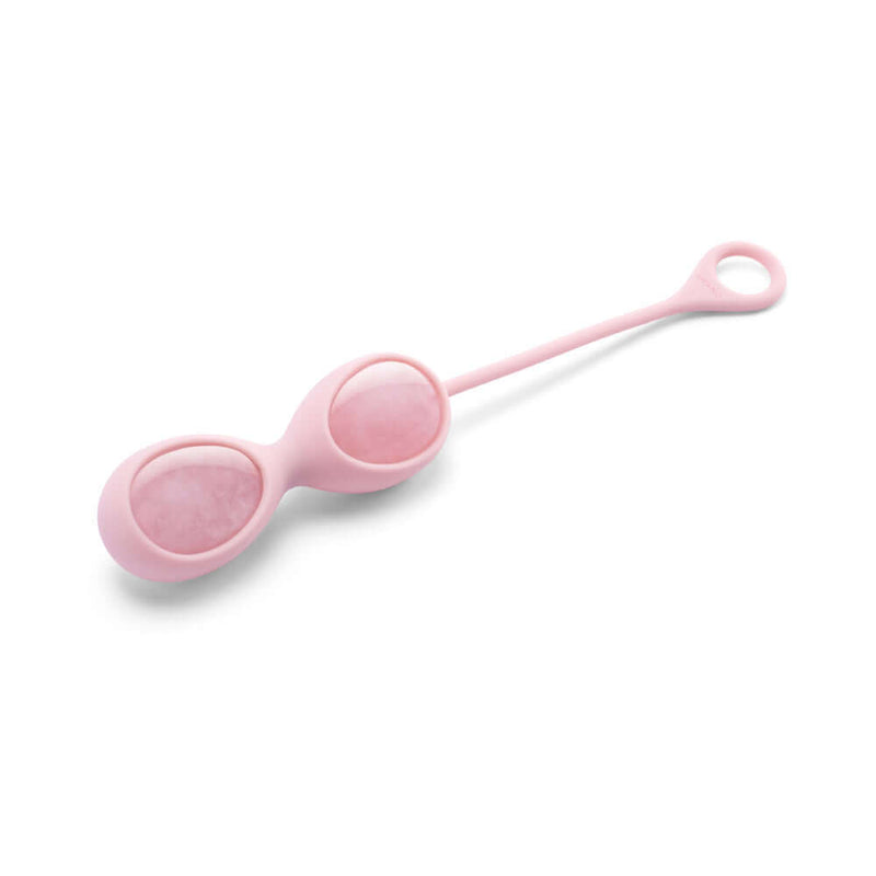 Le Wand Crystal Yoni Eggs Rose Quartz set made from natural rose quartz for pelvic floor training.