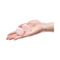Le Wand Crystal Yoni Eggs Rose Quartz held in a hand, showcasing their smooth, natural rose quartz finish.