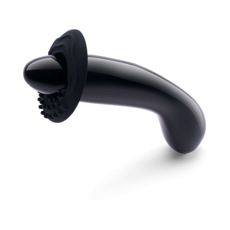 Le Wand Crystal G Wand Black Obsidian, a curved crystal wand for powerful G-spot stimulation.
