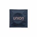 Glyde Union Max Latex Condoms 12-Pack packaging featuring a navy color with Union Max branding.