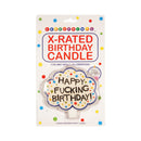 Little Genie Happy Fucking Birthday 4 Inch X-Rated Candle in colorful packaging for adult birthday celebration.