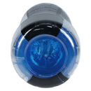 Easy Rider Clear Rounded Case Blue Masturbator showing the blue inner sleeve and clear rounded case design.