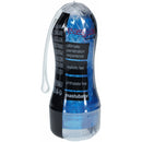 Easy Rider Clear Rounded Case Blue Masturbator in a clear design with black casing for discreet solo enjoyment.